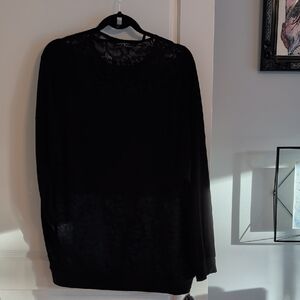 Sympli Black Lace Top